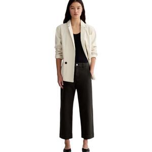 Everlane Cropped Straight Regular Pant Black Cotton Elastane  Size 10